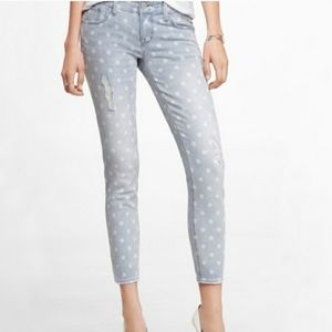 Express ankle polka dot jeans sz10